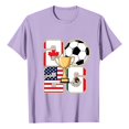 thumbnail image 4 of Women's Football Graphic T-Shirt, Women's Soccer Letter Print Short Sleeve T-Shirt, Casual Summer Neck Top for Women Sports Fan Tee Shirt Everyday for Soccer Tournament 2026 Light Purple Size: 2XL, 4 of 4