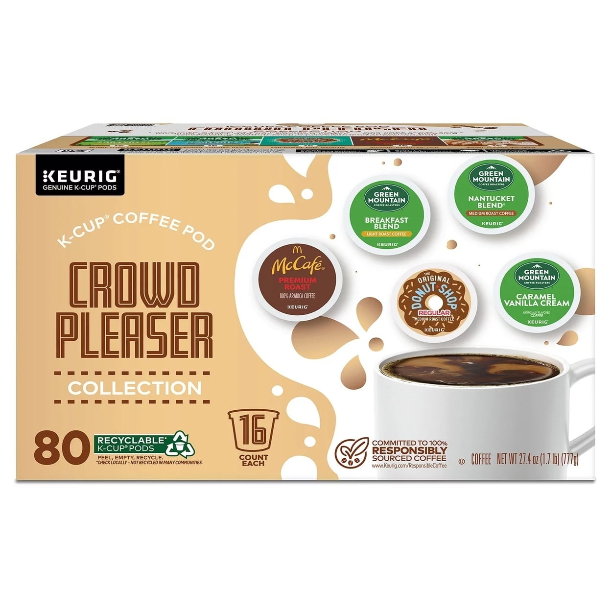 Keurig Crowd Pleaser Variety Pack Single Serve Pods (80 Count)