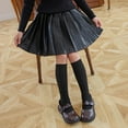 thumbnail image 4 of NAISIBABY Girls Pleated Skirts, A-Line High Waist Casual School Uniform Pleather Skater Skirt Black Size 5T, 4 of 9