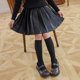 thumbnail image 4 of Odeerbi Niñas Pu Cuero Plisado Falda Cintura Alta A-Línea Patinador Falda, 4 of 9
