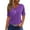 Purple, variant on WIZUTIZ Going Out Tops for Women up to 50% Off Cozy Style Tshirts Ladies Plus Athletic Short Sleeve Tops Retro V-Neck T-shirt Cotton Soft Cotton Linen Blouse Fluffy Loose Fit Solid Tee Purple S