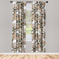 thumbnail image 3 of Ambesonne Skulls and Flowers Curtains, Autumn Skull, Pair of 28"x63", White Dark Green Almond, 3 of 5