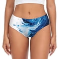 thumbnail image 1 of Fotbe Blue White Fluid Art Calzones Estampados para Mujer – Ropa Interior de Algodón, Cómoda, Suave y Elástica-Medium, 1 of 6