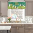 thumbnail image 5 of Valance Curtains for Kitchen Windows Easter Bunny on Green Meadow Rod Pocket Valance Colorful Egg Wild Flower Short Window Curtain Topper for Bedroom Living Room Bathroom 54x18in,1&nbsp;Panel, 5 of 9