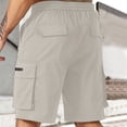 thumbnail image 5 of Men's Cargo Shorts Summer Oversized Pants Elastic Waist Large Size Outdoor Jogging Sweatpants Trend Multi Pockets Men Clothes Beige 2XL, 5 of 5