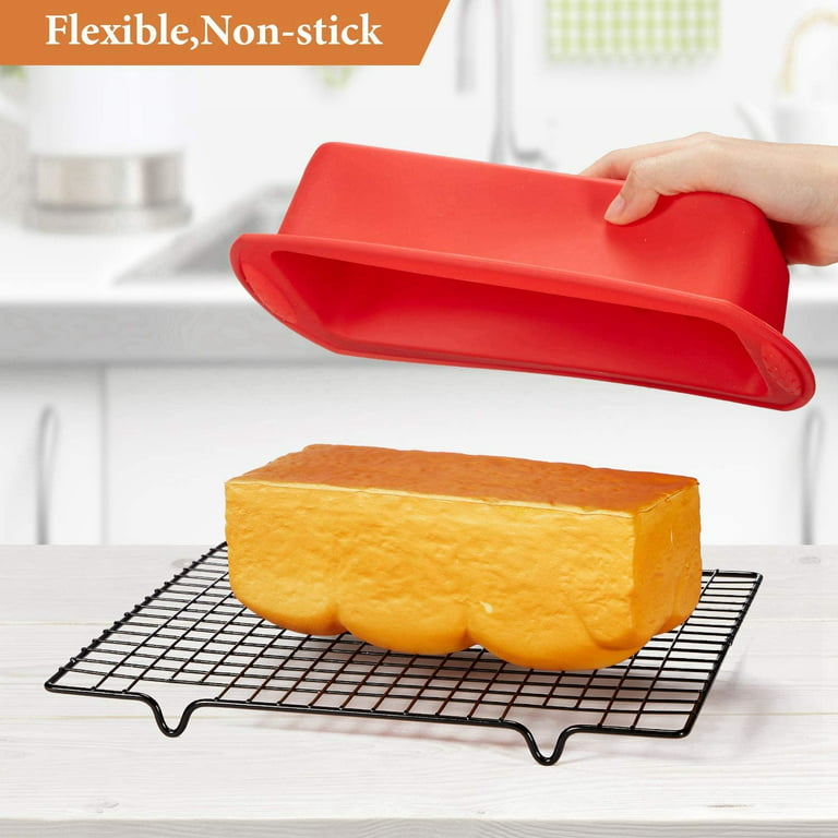 Silicone Loaf Pans Set of 2, Silicone Bread Baking Molds Pans, Rectangle  Silicone Cake Baking Pan Mold Non-stick Flexible for Baking, Toast Pan