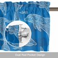 thumbnail image 6 of Blue Abstract Dolphin Valance Curtain Curves Ocean Waves Ethnic Style Window Valances Rod Pocket Short Curtains Window Treatments for Kitchen Bedroom Bathroom Laundry 56" x 16", 6 of 9