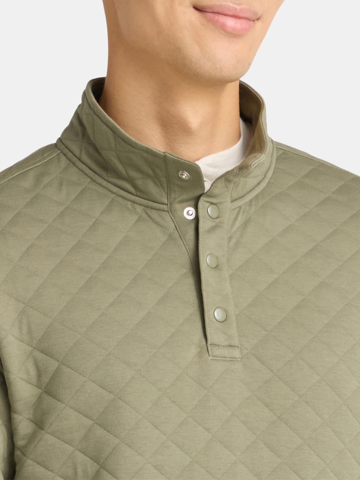 George Men's and Big Men's Quilted Snap Pullover Jacket, Sizes S-3XL