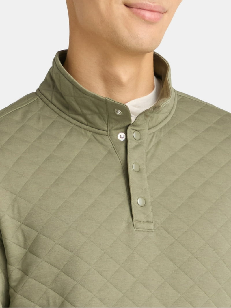 George Men's and Big Men's Quilted Snap Pullover Jacket, Sizes S