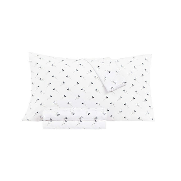 Sanders Washed Printed Microfiber 4 Pc. Sheet Set, Queen, Navy