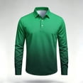 thumbnail image 4 of AKOEE Polos Golf Shirts for Men Gradient Color Button Collared Tops Sports Casual Long Sleeve Blouses, Green L, 4 of 6