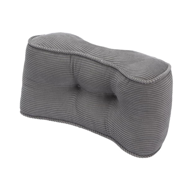 Cojín de respaldo de pana para soporte lumbar, ideal para coche, hogar, oficina, escritorio y silla. Gris-plata