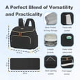 thumbnail image 3 of Diaper Bag Backpack, Lightweight Stylish Travel Baby Bag with Portable Changing Pad, Black, 3 of 7