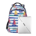 thumbnail image 7 of FORMRS Kids School Backpack Elementary Student Unisex Travel Bookbag with Reflective Stripes, Blue Hand Drawn Sailboats, 7 of 7