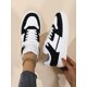 thumbnail image 1 of Ladies' Lace-up Casual Sports Sneakers, White Lightweight Street Fashionable And Simple Skateboard Shoes For Women, 1 of 4