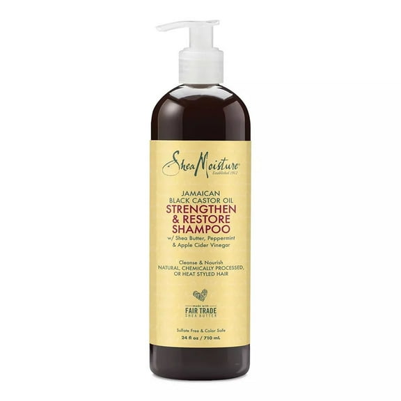 Shea Moisture Jamaican Black Castor Oil Strengthen and Restore Shampoo, 24 Oz, 2 Pack