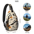 thumbnail image 5 of Sling Backpack,Halloween Black Cats and Pumpkins Sling Bag with Water Bottle Holder,Waterproof Sling Bag for Men/Women with Headphone Jack for Hiking,Travel, 5 of 6