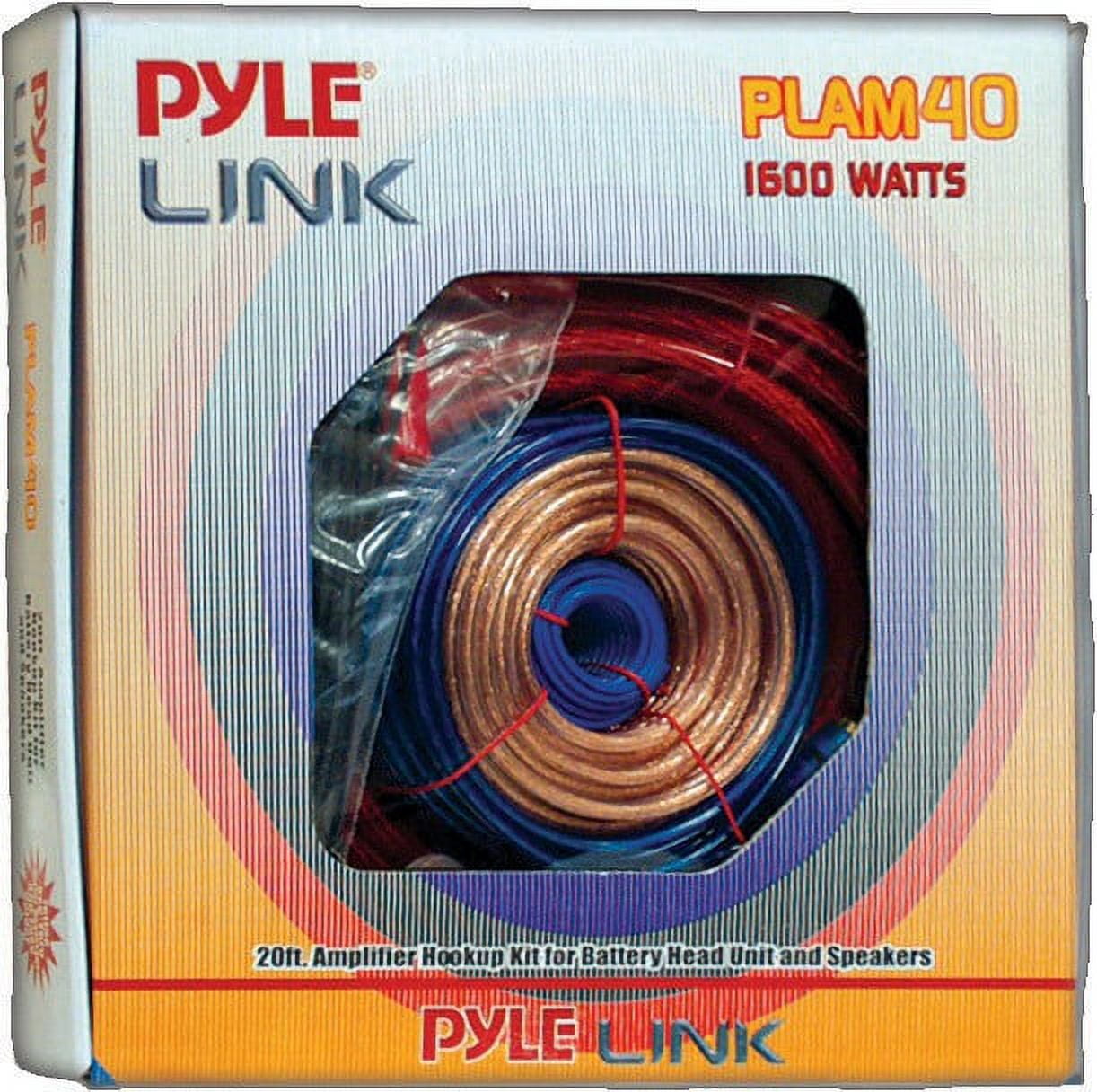 Pyle 1200 Watt Car Audio Wiring Kit, 20ft 4 Gauge Red Power Wire, 4ft 4 Gauge Black Ground Wire