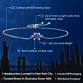 thumbnail image 2 of Gem Stone King 925 Sterling Silver Blue Lapis Solitaire Bracelet for Women (1.00 Cttw, Cushion Cut 6MM), 2 of 5