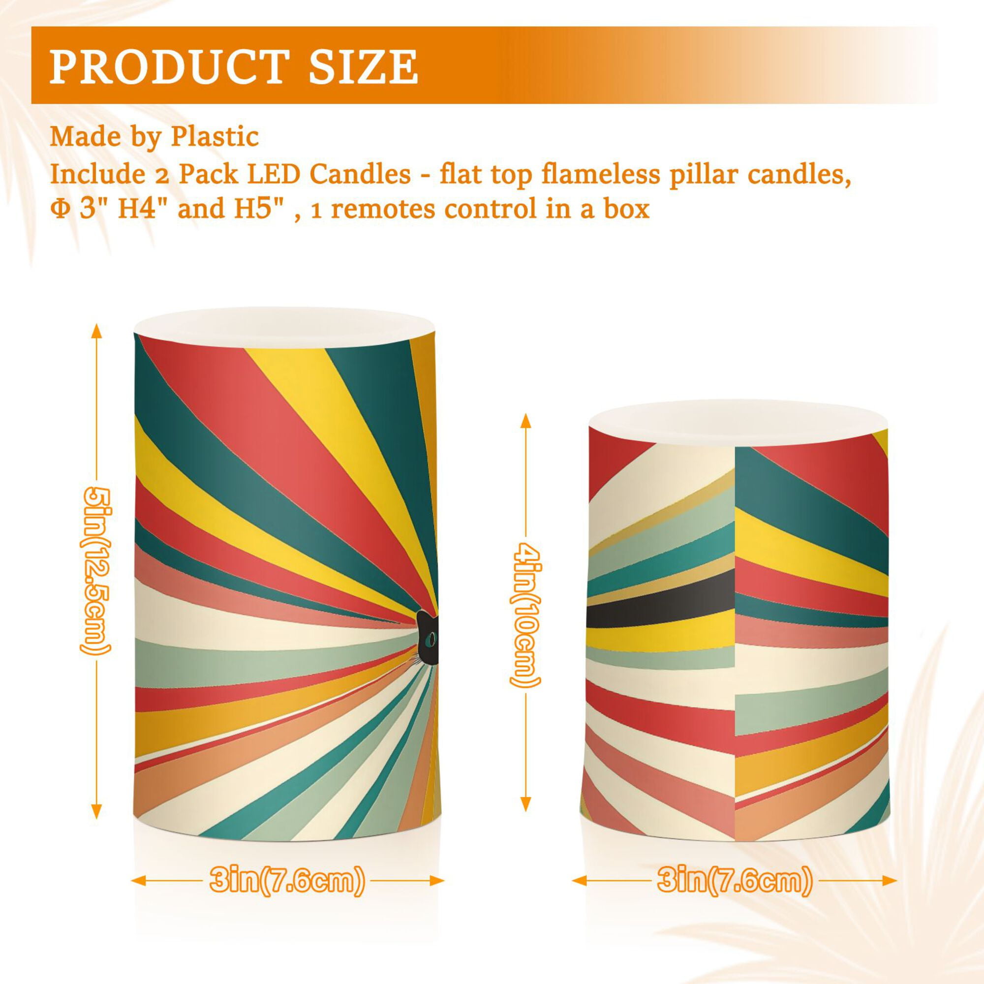 Yayeee Flameless Candles with Remote Flickering Battery Operated Multi Color Changing, Colorful Cat