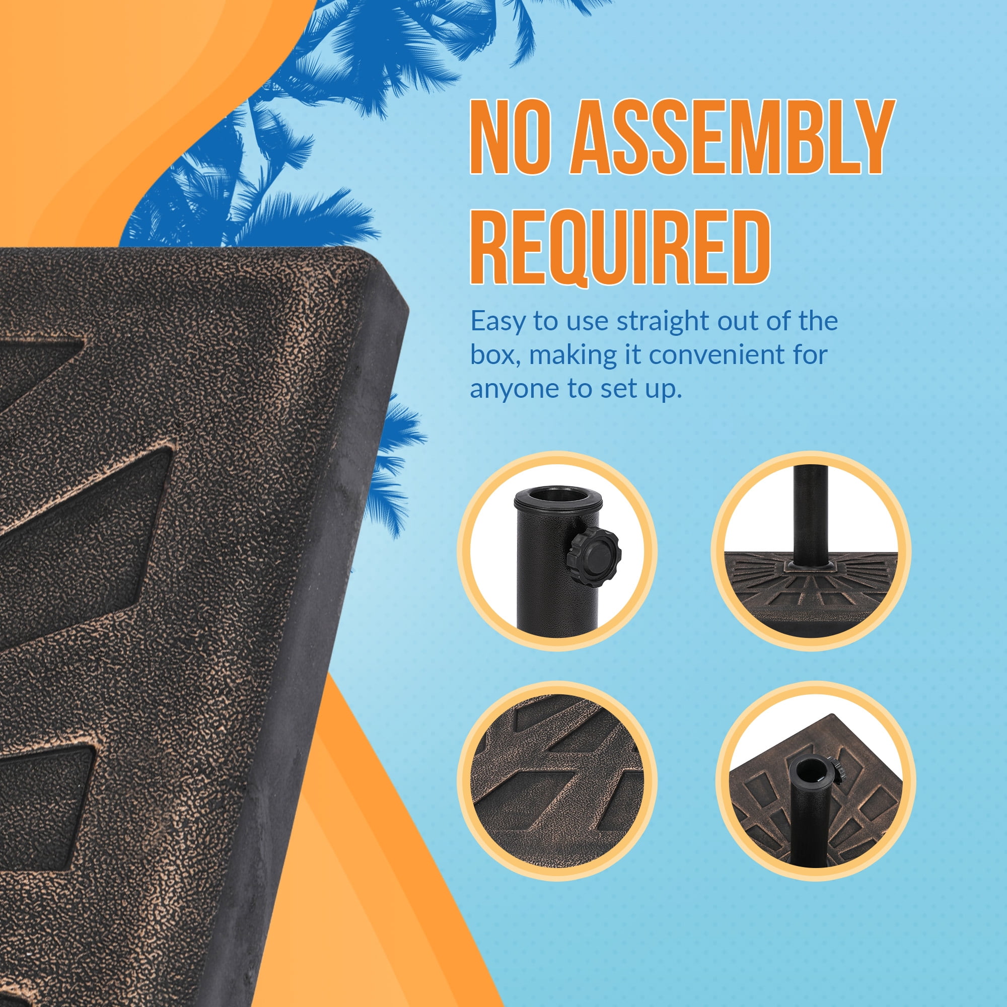 Island Umbrella 42-lb Bronze All-Weather Outdoor Square Resin Umbrella Base