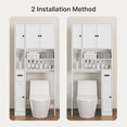 thumbnail image 4 of Over The Toilet Storage Cabinet, Asofer Bathroom Space Saver Organizer above Toilet with Adjustable Shelf & Door, Cream White, 4 of 9