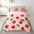 thumbnail image 2 of Homewish Cartoon Red Cherry Twin Bedding Sets 7-Piece for Teens, Yummy Summer Fruit Bedding Comforter Set, Kawaii Love Heart Reversible Sheet Sets, Super Cozy Room Decor, 2 of 7