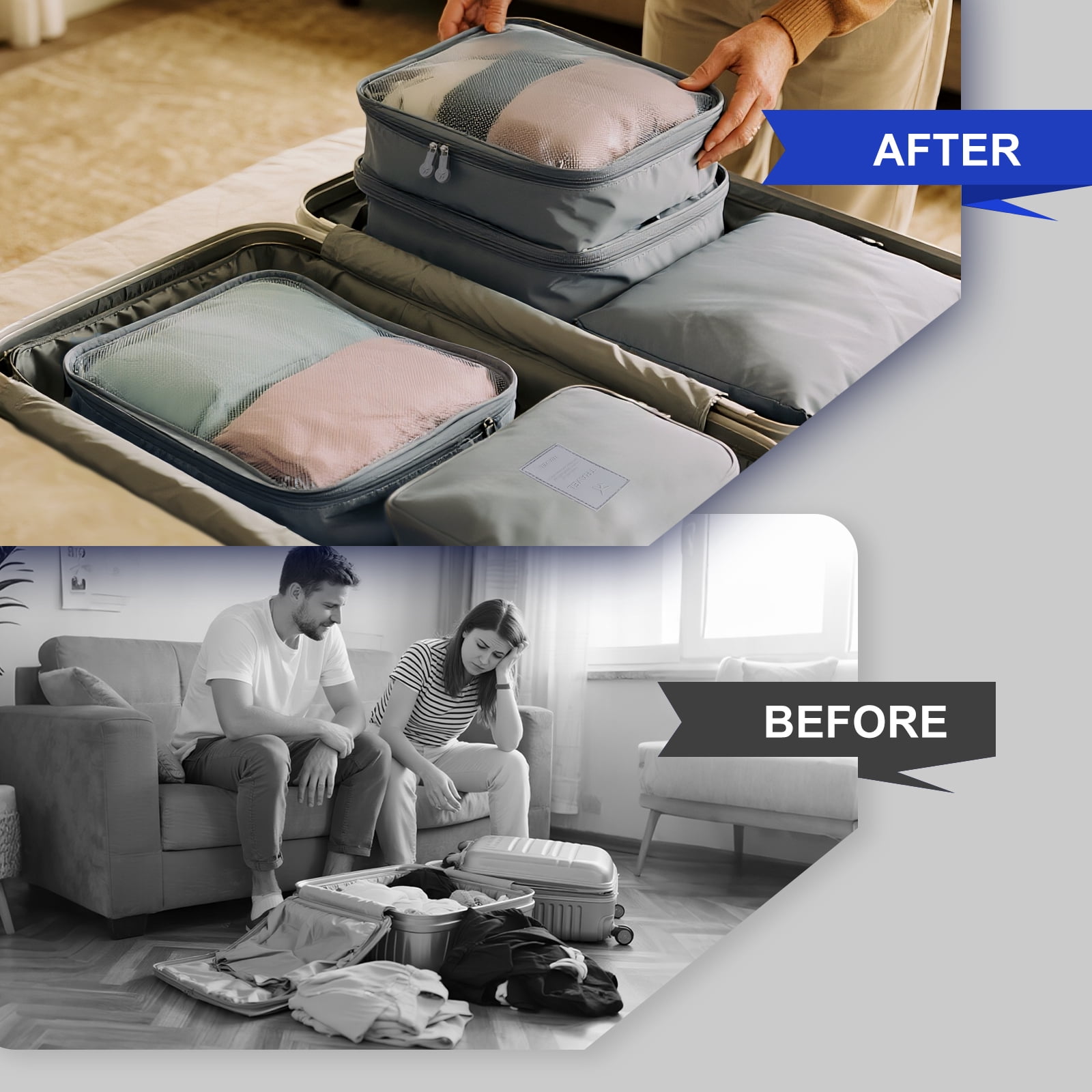Lockways 8 Pcs Packing Cubes for Travel Luggage Organizer Set for Toiletry Clothes Shoes Suitcase Organizer Bags for Trip