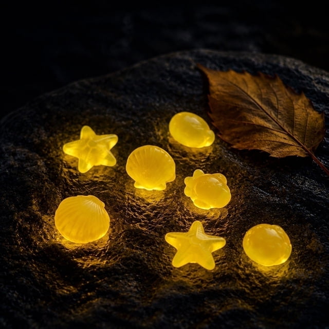 Coloridas conchas marinas y estrellas de mar luminosas, piedras decorativas para acuarios, jardines, rellenos de jarrones y decoración temática de playa, 300 piezas.