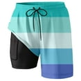 thumbnail image 2 of Mens Board Shorts with liner 5 Inch Breathable Quick Dry Boxer Shorts Lightweight Swim Trunks Summer Sky Blue L, 2 of 4