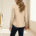 thumbnail image 3 of Long Sleeve Shirts for Women 2026 Spring Satin Button Down V Neck Lapel Collar Dressy Casual Office Work Blouse Tops, 3 of 7