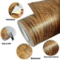 thumbnail image 6 of 3D Wood Grain Wallpaper Border Mirror Frame Removable Waterproof, Wall Paper Border Decor Self Adhesive, Kitchen Bathroom Sticker (3.94" x 16.4', Brown), 6 of 9
