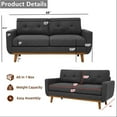 thumbnail image 2 of Aukfa 68" Small Sofa Couch Comfy Mid Century Modern Loveseat Sofa for Living Room Bedroom, Dark Gray, 2 of 9