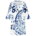 thumbnail image 3 of Robes d'Été pour Femmes Mode Femmes Été Décontractée Robe Imprimée Col en V Manches Courtes Robe Ample, 3 of 5