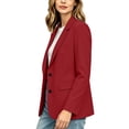 thumbnail image 5 of Perfectbot Women's Notch Collared Blazer 2 Button Long Sleeve Suit Jacket Office Business Outfits, 5 of 7