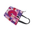 thumbnail image 4 of Zipper canvas bag large capacity large size practical handbag durable Canvas with leather material Pink and Purple Record Pattern, 4 of 7