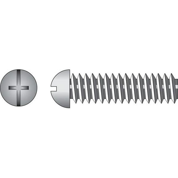 8-32 x 0.5 in. Hillman Combination Phillips & Slotted Round Head Machine Screw Zinc