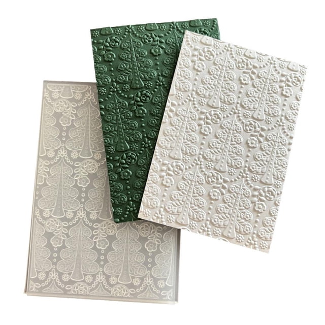 CAIROYAR Carpeta de relieve de plástico con textura 3D en forma de árbol para hacer tarjetas Plantilla de relieve♯