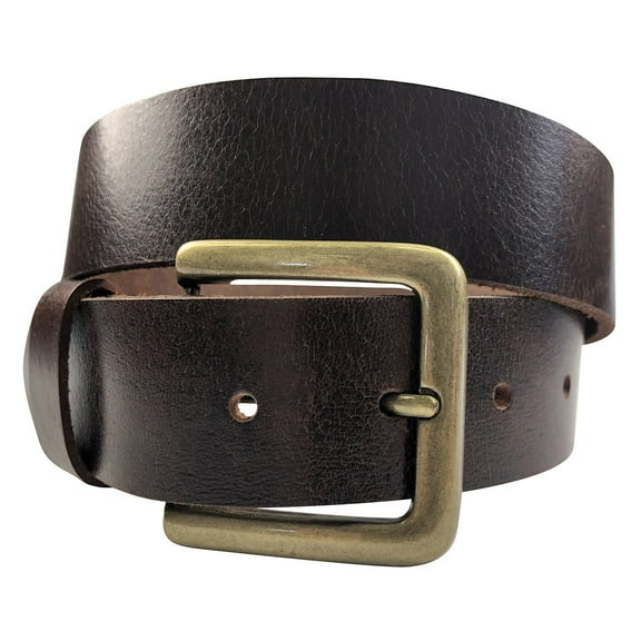 1.5"(38mm) Men's Mahogany Full Grain Leather Belt Handmade in Canada by Zelikovitz Size 26-46 Size: 26 for 24" Waist