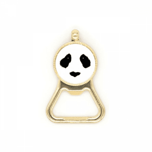Outline Panda Face Art Déco Ouvre-Bouteille de Bière en Acier Inoxydable Porte-Clés