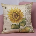 thumbnail image 4 of Set of 4 Sunflower Outdoor Decorative Throw pillow covers 18x18 Inch ,Vintage Sunflower Linen Square Cushion，for Living Room Couch and Bed, 4 of 7
