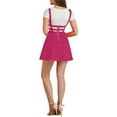 thumbnail image 3 of MODA NOVA Junior's Party Costume Elastic Waist Cut Out A Line Mini Suspender Skirt Fuchsia XS, 3 of 5