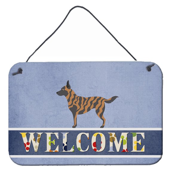 Carolines Treasures BB8300DS812 Dutch Shepherd Welcome Wall or Door Hanging Prints 8x12 multicolor