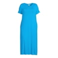 thumbnail image 4 of Terra & Sky Women's Plus Size Maxi Dress with Side Slits, 4 of 5