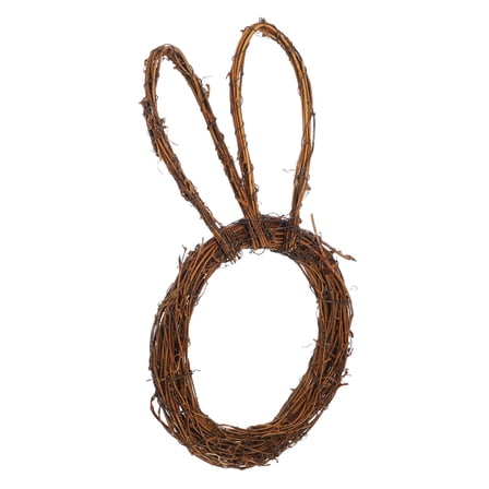 Rattan Wreath Easter Bunny Ornaments 40.00X23.00X3.00CM Coffee