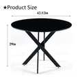 thumbnail image 2 of KATBOC 47.2in Round Dining Table, Modern MDF Top with Industrial Cross Base, Space-Saving Design for Kitchens & Small Spaces, Black, 2 of 5