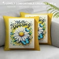 thumbnail image 3 of GOSMITH  Hello Spring Lumbar Decorative Rectangle Pillow Cover, Daisy Flower Yellow Porch Patio Outdoor Pillowcase, Floral Butterfly Seasonal Sofa Couch Cushion Case Home Decor, 3 of 5