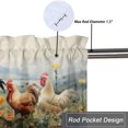 thumbnail image 5 of Rooster Window Curtain Valances Village Farm Chicken and Flowers Nature Scenery Rod Pocket Window Valance for Living Room Bathroom Bedroom Kitchen 54 by 18 in, 1 Panel, 5 of 6
