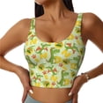 thumbnail image 2 of Picia Cartoon Dinosaurs,Cute Dinosaurs Sports Bra for Women,Padded Strappy Sports Bras Medium Support Yoga Bra with Removable Cups,Running Yoga Bra-Large, 2 of 9