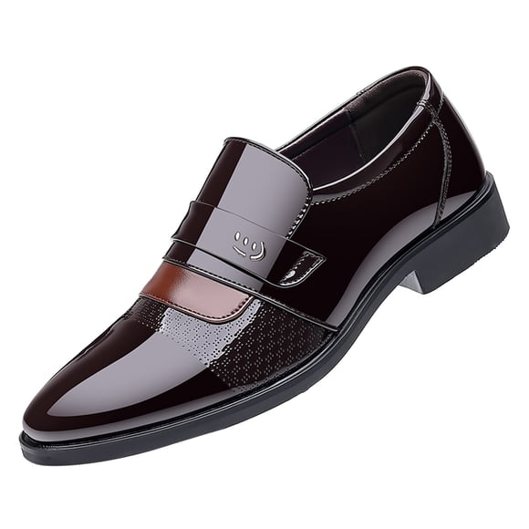 Men's Leather Shoes Fashionable Men's Slip on Shoes for Men -On Low Heeled Pointed Mens Shoes 574 Shoes Men Toe Business Casual Solid Work Shoes for Men Composite Toe Tennis Shoes for Men